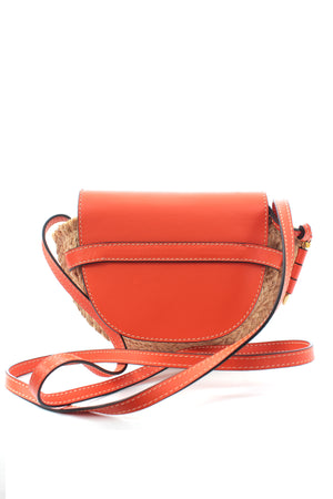 Loewe Gate Mini Leather and Raffia Cross-Body Bag