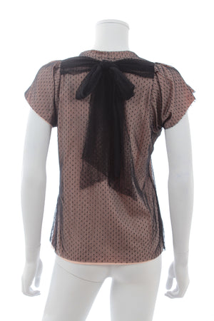 RED Valentino Tulle Overlay Bow-Detail T-Shirt