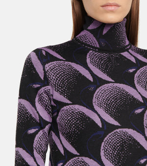 Prada Intarsia Wool-Stretch Roll-Neck Sweater - Fall '21 Runway Collection Look 3