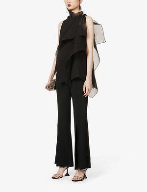 Roland Mouret Parkgate Flared Stretch-Crepe Trousers
