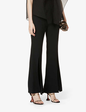 Roland Mouret Parkgate Flared Stretch-Crepe Trousers