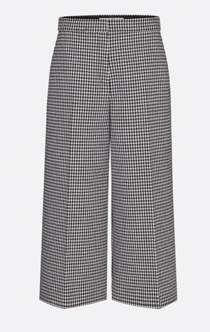 Dior Houndstooth Wool Cropped Wide-Leg Pants - Current Season
