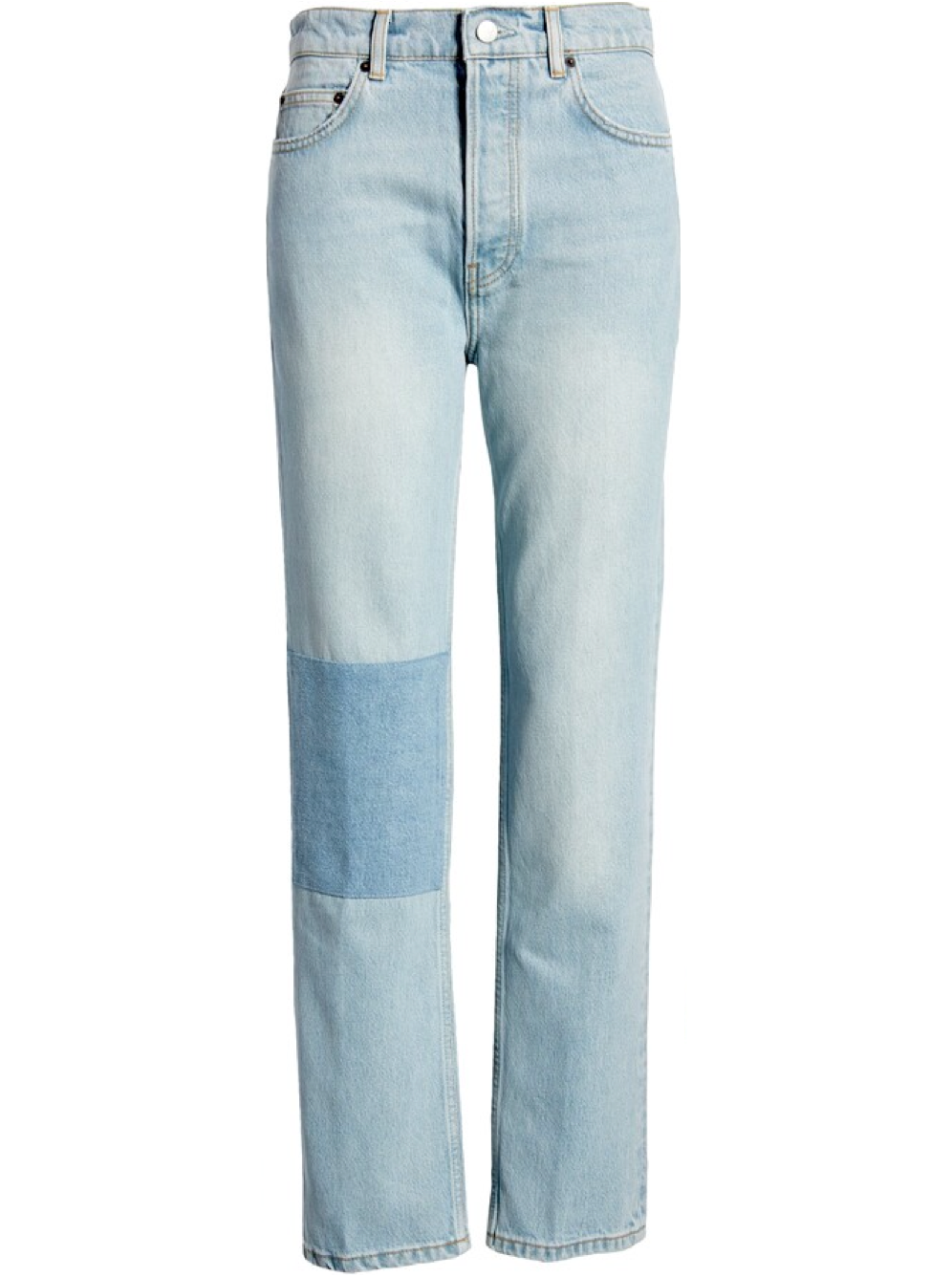 Reformation The Cynthia Patch High Rise Straight Jeans