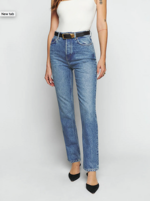Reformation The Cynthia High Rise Straight Jeans