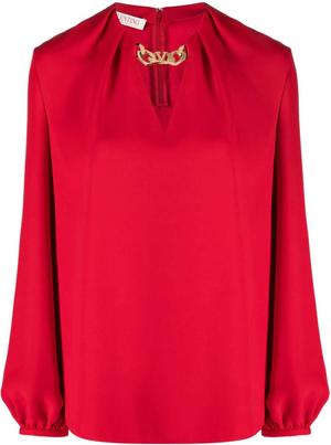 Valentino Vlogo Chain-Detailed Cady Blouse - Current Season
