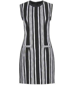 Carven Fancy Striped Woven Tweed Dress