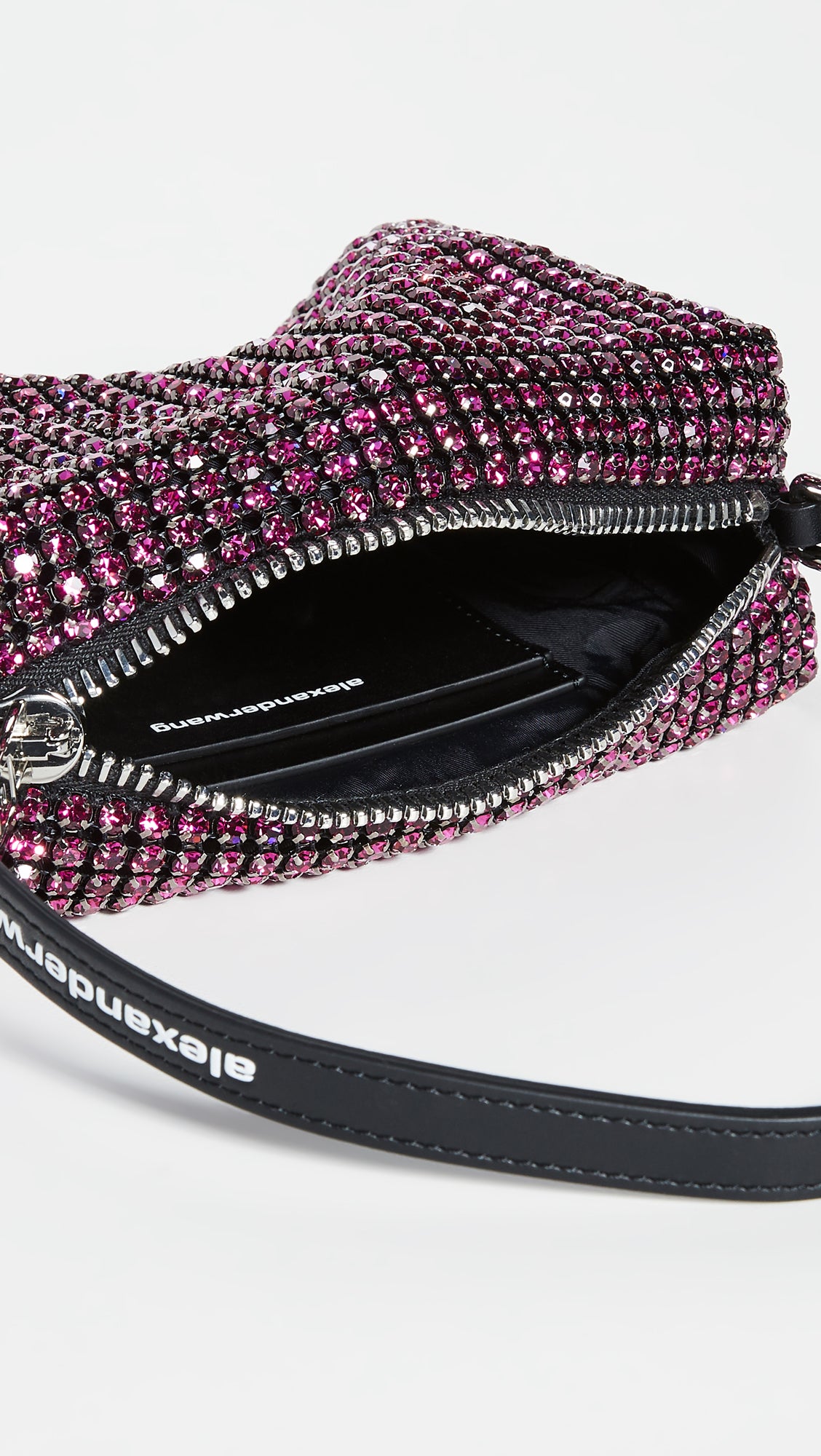 Alexander Wang Wangloc Medium Pouch Rhinestone Mesh Bag Closet