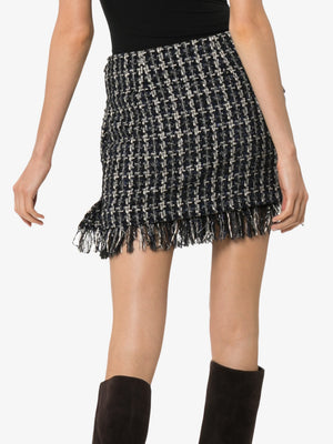 Faith Connexion Bow-Detail Tweed Mini Skirt