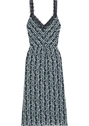 Jason Wu Lace-Trimmed Printed Midi Dress