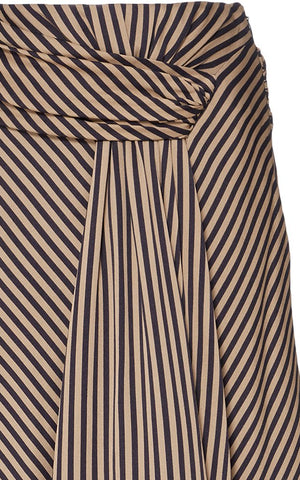 Jonathan Simkhai Striped Twist Front Draped Skirt