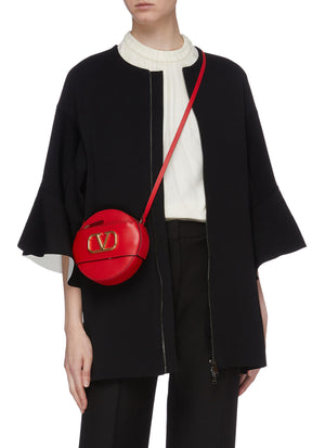 Valentino VLOGO Round Leather Crossbody Bag