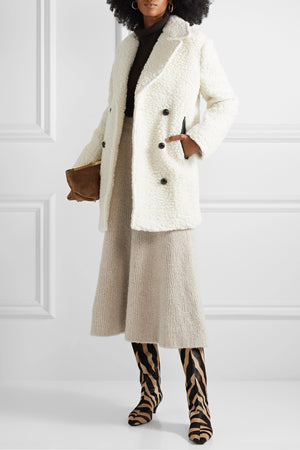 By Malene Birger Double-Breasted Textured Wool-Blend Coat - Runway Collection